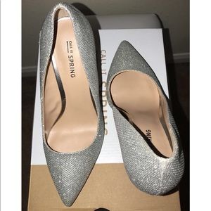 Silver sparkly heels